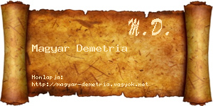 Magyar Demetria névjegykártya